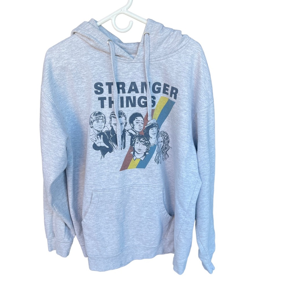 Netflix Stranger Things Light Gray Hoodie Unisex Size 2X